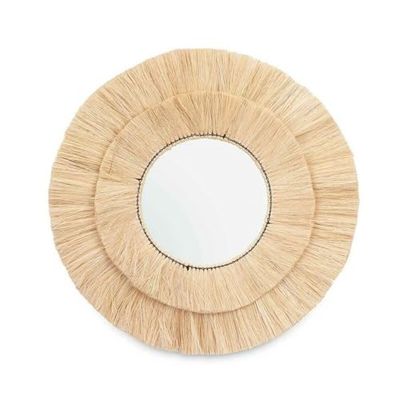 Gift Decor Espejo de Pared Marrón Cristal Hierba 73 x 73 x 3 cm