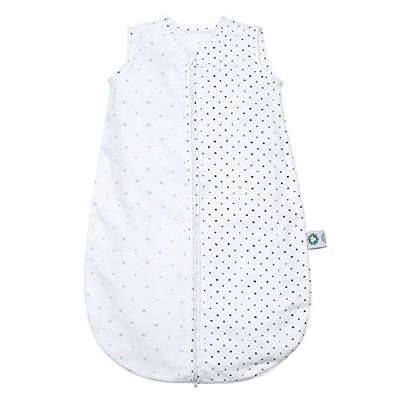 Babyslaapzak GOTS gecertificeerd van biologisch katoen door Motherhood - knusse zomerslaapzak, maat: 6-18 maanden, blauw en zwart