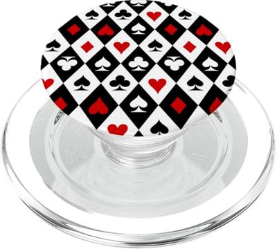 Símbolos de los palos de las cartas de juego Patrón mágico PopSockets PopGrip para MagSafe