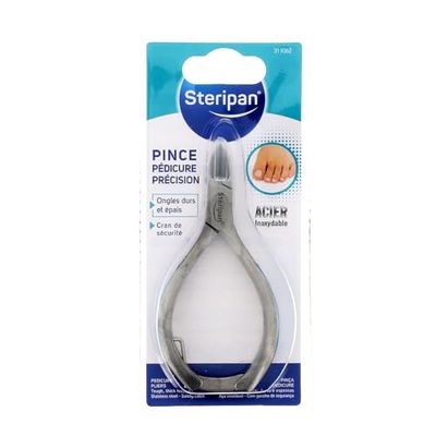 Steripan - Pince Pédicure Précision - Ongles Durs Et Épais - Acier Inoxydable - Cran De Sécurité