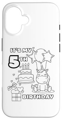 5th Birthday Girl Fabulous Unicorn Birthday Case for iPhone 16
