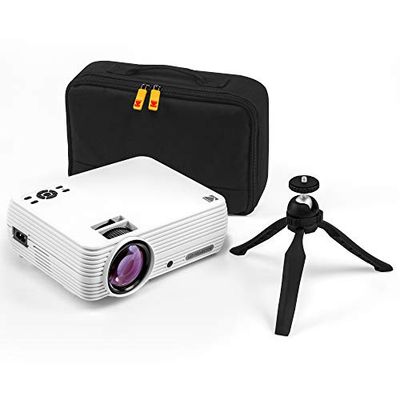 KODAK Proyector para el hogar FLIK X7 (MAX 1080p HD) con trípode, y Funda incluida,Compacto, proyectos de hasta 150 Pulgadas con resolución nativa de 720p y 30.000 Horas, VGA, HDMI y USB Compatible