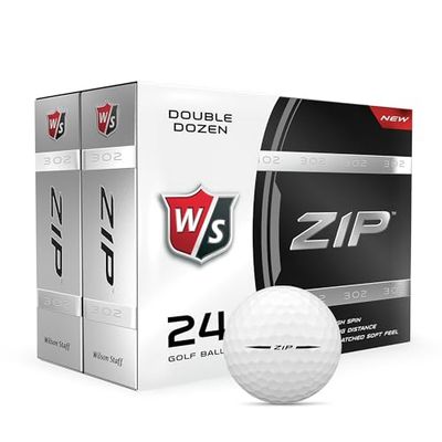 Wilson Staff Zip duplo dúzia de bolas de golfe, branco, grande (WGWP25000), 2 unidades (embalagem de 1) (24 bolas de golfe no total)