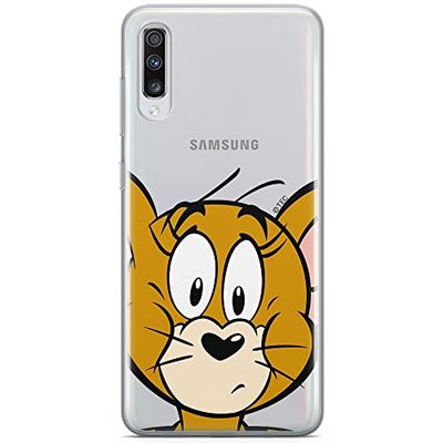 ERT GROUP mobiltelefonfodral för Samsung A70 originalt och officiellt licensierat Tom and Jerry mönster Jerry 002 optimalt anpassad till formen på mobiltelefonen, gedeeltelijk transparant