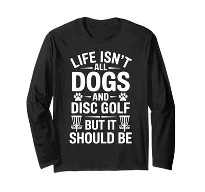 Disco Golf Cani Divertente Disco Golf Maglia a Manica