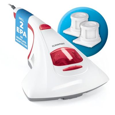 CLEANmaxx aspirateur d'acariens + 2 filtres EPA | lumière UV-C | aspirateur à Main pour Matelas, Nettoyeur d'acariens pour Personnes allergiques | détruit 99,9% des acariens
