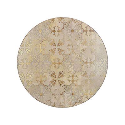 CREATIVE TOPS Conjunto de 4 toalhas de mesa individuais com encosto de cortiça, impressão dourada, 29 cm, cor dourada e cinzento