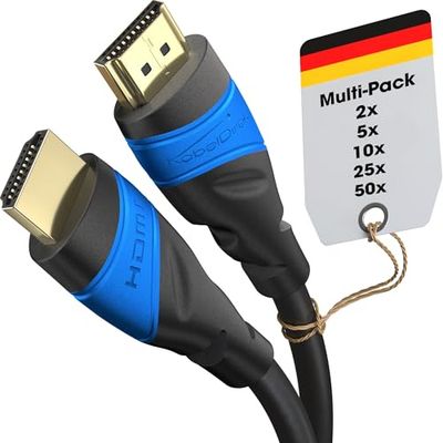 KabelDirekt – 4K & 8K HDMI-Kabel – 5x 1,5m – Finns i 0,15-22,5m – För varje HDMI-anslutning (4K@120Hz & 8K@60Hz, HDMI 2.0, High Speed med Ethernet, TV, Blu-ray, PS5, Xbox Series, Switch – svart)