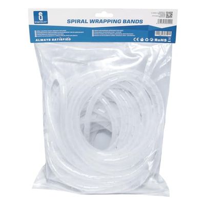 Nastro per avvolgere cavi a spirale 8 mm x 10 m, bianco