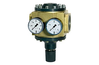 RIEGLER 101136-637.75 stortryckregulator med 2 manometrar, G 1 1/2, regulator 0,5–6 bar, 1 st.