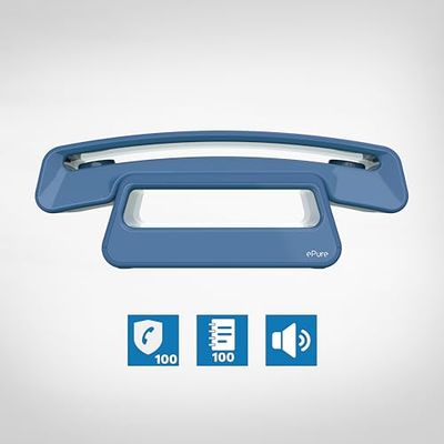 Alcatel ePure Iconic Blue, draadloze telefoon, DECT, eenvoudige bediening, blokkering van ongewenste oproepen, handsfree