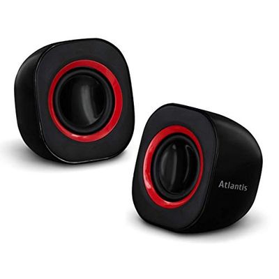 Atlantis Land SoundPower 410 5W Negro, Rojo altavoz - Altavoces (De 1 vía, 2.0 canales, Alámbrico, 5 W, 60 - 2000 Hz, Negro, Rojo)