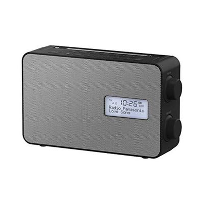 Panasonic RF-D30BTEG-K Dab+ FM Radio, Bluetooth, IPX4, Temporizador De Cocina, Carga De Smartphone por USB, Carga por Batería y por Red Eléctrica, Color Negro
