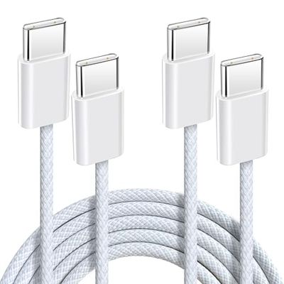 Anysea Cable USB C vers USB C Charge Rapide：[1M/Lot de 2] 60W Câble USB Type C 3A Nylon Tressé Cordon USBC Chargeur Câble Compatible avec iPhone 16 15 Pro Max Samsung S24 S23 iPad MacBook Pro/Air