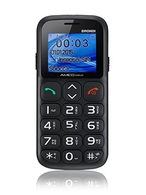 Brondi Amico eenvoudige mobiele telefoon, dual-sim, zwart