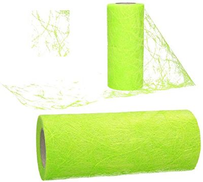 Sizoweb Bordslöpare bordsband 25 meter rulle för dekoration för olika tillfällen som påsk, jul, bröllop eller dop (färg: majgrön, mått: 20 cm x 25 m, särskilt robust, tvättbar)