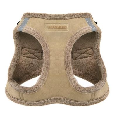 Voyager Step-in pluche hondenharnas - zacht pluche instapvest harnas voor kleine en middelgrote honden van Best Pet Supplies - Latte Suede, L (Borst 45,7-52,1 cm)