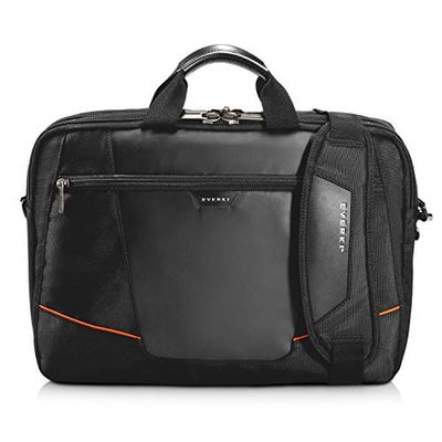 Everki Flight Briefcase - Bolsa para portáteis de 40,6 cm (40,6 cm) com compartimento para arquivos e acessórios, aba do carro e outras características, preto