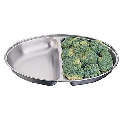 Piatto da portata ovale in acciaio INOX 25,4 cm per verdure da tavola