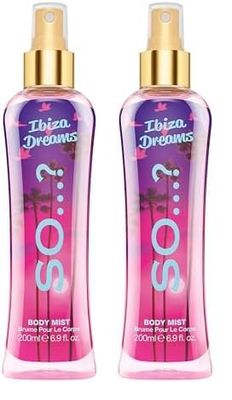 So…? Summer Escapes Womens Ibiza Dreams Body Mist Fragrance Spray 200ml (Pack of 2)