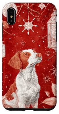 Brittany Dog Christmas Holiday Artwork Case for iPhone XS Max