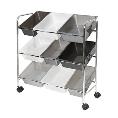 Seville Classics Utility Storage Cart, Staal, Gradiënt Grijs, Groot