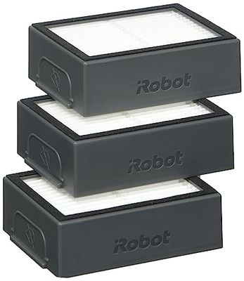 iRobot 4624876, Lot de 3 filtres pour aspirateur Robot Roomba séries i et e, Noir et Blanc