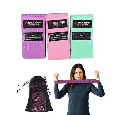 Endless EL1044 Resistance Loop Bands Set of 3 Pcs With Light, Medium and Heavy Resistance Level | Multi Colour | Material : Cotton | For Squats, Stretching, Hip & Glute Heavy Workouts for Men & Women