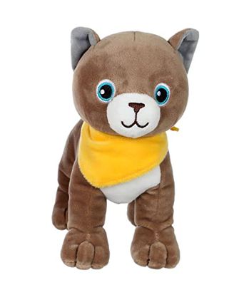 GIPSY Toys - Fun Kitties sonores Marron Foulard Jaune - Peluche pour Enfant - 071622