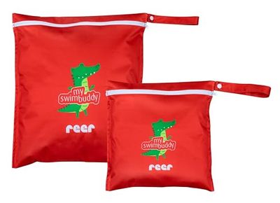 reer Myswimbuddy Wetbag, set van 2 maten, voor kinderen en volwassenen, waterdicht materiaal, perfecte badtas voor zwembad of strand, waterafstotend en lekvrij