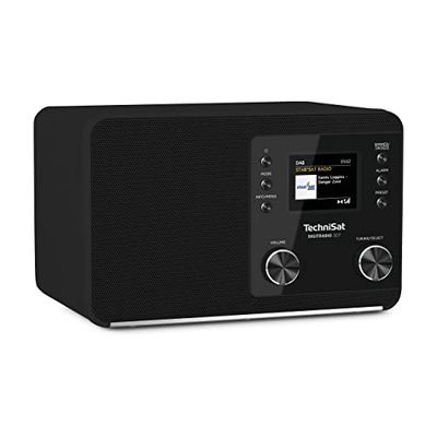 TechniSat DIGITRADIO 307 BT – Radio Dab+ avec BestTune (FM, Bluetooth, entrée AUX, Prise Casque, réveil, favoris, minuterie, Affichage Heure/Date, 5W Mono) Noir