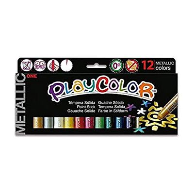 Farby w sztyfcie playcolor metallic 12 kolorów