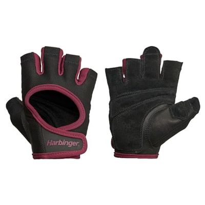 Harbinger Power Gewichtheffen, lederen palm bescherming, workout fitness handschoenen, Merlot, M, medium