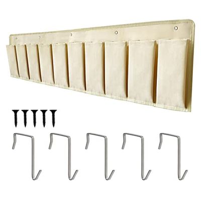 RVZONE Lot de 10 poches à chaussures de camping-car à suspendre avec crochets robustes et poches de rangement à suspendre au lit pour chaussures, jouets et accessoires d'outils