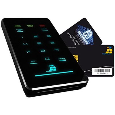 Digittrade HS256 S3 High Security Mobile HDD Externe harde schijf (6,4 cm (2,5 inch), 5400 rpm, USB 3.0) 256-bits AES-encryptie, smartcard en PIN-code