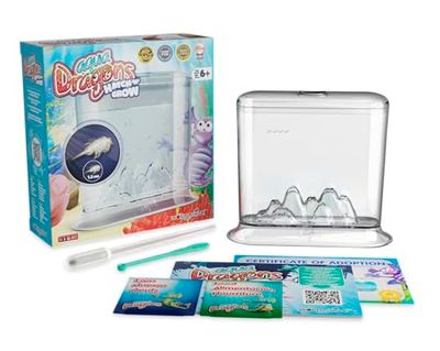 Aqua Dragon Underwater World, Kit di giocattoli educativi STEM, fa schiudere e far crescere animali vivi, uova, cibo, cucchiaio, lente d'ingrandimento, dai 6 anni in su 17 x 6 x 18 cm