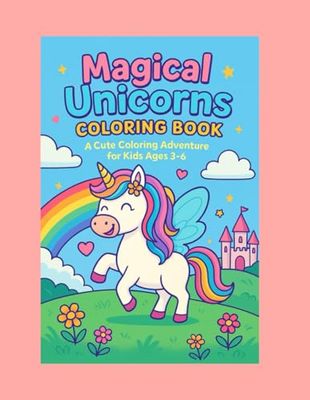 Magical unicorns coloring book: A cute coloring adventure for kids ages 3–6
