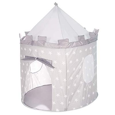 roba Tente de Jeu Enfant "Sterneburg" - Château de Chevalier + Sac - Gris Imprimé Étoiles
