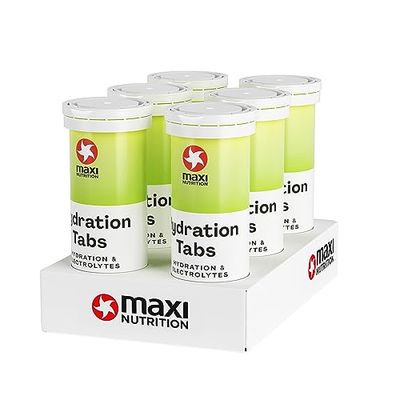 MaxiNutrition Hydration tabs, Green Apple, Zero Sugar| Effervescent Electrolyte Tablets| for Improved Hydration and Recovery | Suitable for Vegans and Vegetarians | 6 x 10 Tablets (6 Pack)