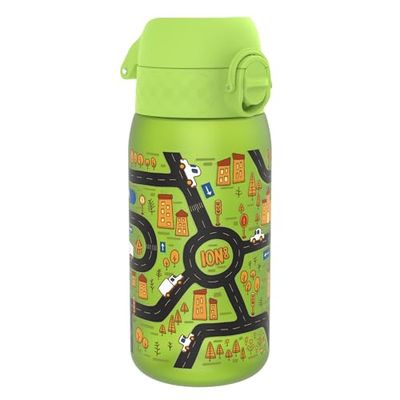 Ion8 Borraccia per Bambini, 350ml, a Prova di Perdite, Facile da Aprire, Serratura Sicura, Lavabile in Lavastoviglie, Senza BPA, Maniglia per il Trasporto, Facile Pulizia, Auto