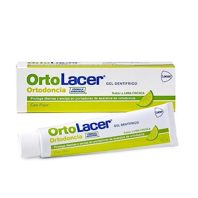ORTOLACER - żel do zębów 75ml do aparatów ortodontycznych, chroni szkliwo, potrójna ochrona, ochrona przed próchnicą, demineralizacja i zapalenie dziąseł