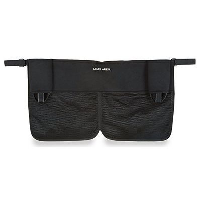 Maclaren poche de rangement universelle, accessoire de poussette double, s’attache rapidement et facilement à toutes les poussettes cannes pliantes doubles Maclaren et autres marques