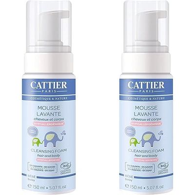 CATTIER - Mousse Lavante Bébé - Visage et Corps - Bio - 150 ml (Lot de 2)