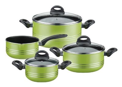 GSW 800396 Milano – Set di 4 Pezzi, Alluminio, Verde, 24 cm, 7 unità