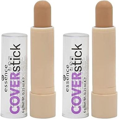 essence COVERstick correttore viso, opacizzante, correttivo del colore, opaca (6g) (Confezione da 2)
