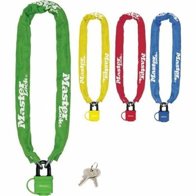 Master Lock Cadeado de bicicleta com corrente, chave, corrente de 90 cm, cor aleatória, 8390 EURDPROCOL