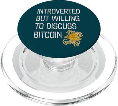 Introvertido pero dispuesto a discutir Bitcoin Funny Blockchain PopSockets PopGrip para MagSafe
