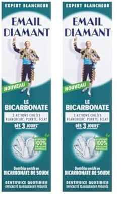 Email Diamant Aérosol Bicarbonate Dentifrice Enrichi en Bicarbonate de Soude Blancheur, Pureté/Éclat dès 3 Jours, 75 ml (Lot de 2)