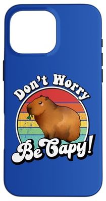Cute Retro Vintage Meme Lover Don't Worry Be Capy Capybara Custodia per iPhone 16 Pro Max