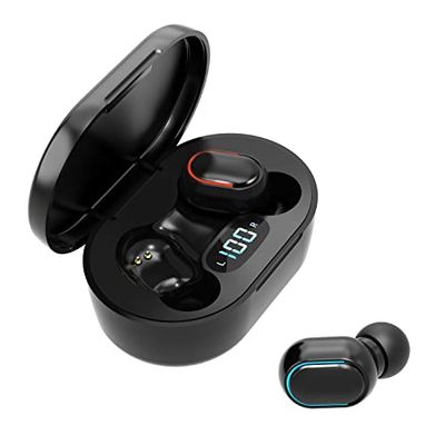 KASSPI 2023 Hoofdtelefoon, draadloze in-ear bluetooth met microfoon, 25 uur batterijduur, hifi-stereo, toetsbediening, led-display, IP7 waterdicht, Bluetooth oordopjes